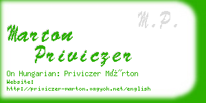 marton priviczer business card